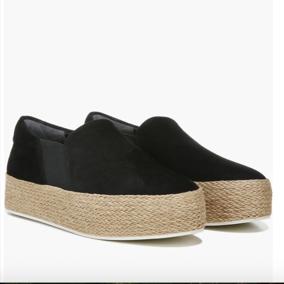 Vince Women's Wilden Black Suede Espadrilles Slip-On Flats Sz 38.5/ 8 - Picture 1 of 10